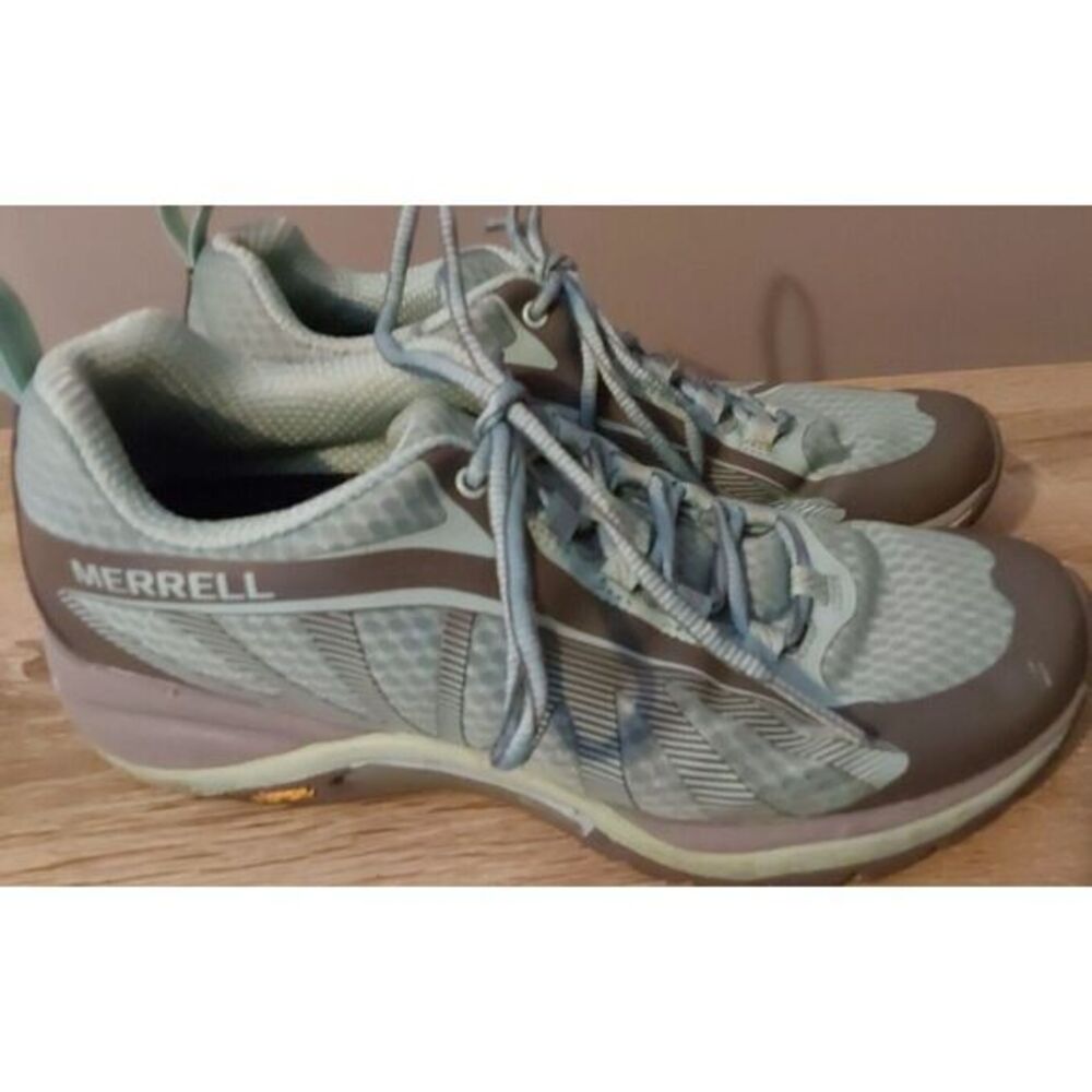 Women's Merrell Sneaker Shoes Vibram Teal & Gray J98286 Size 7